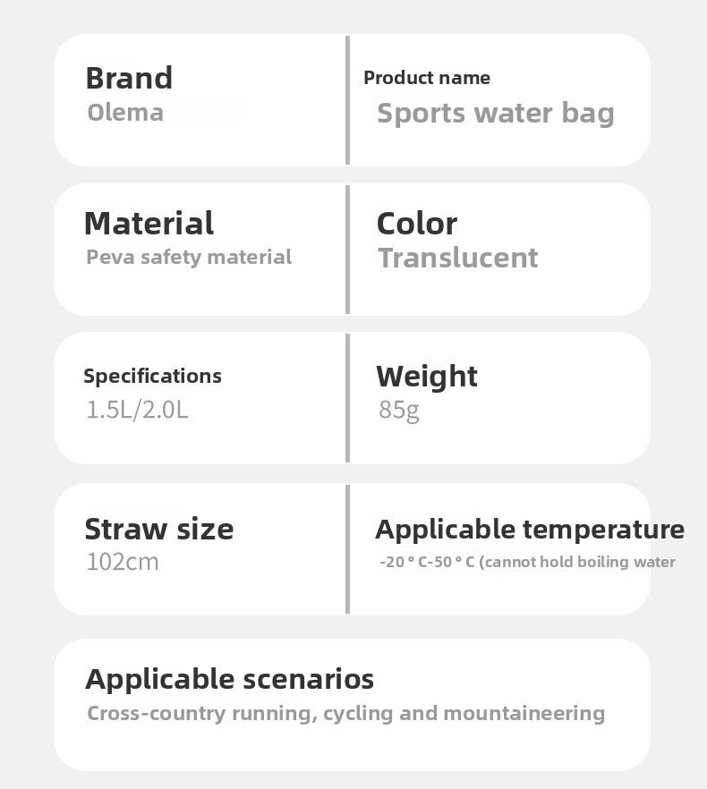 Outdoor Spots Potable Wate Bag Duża pojemność składana 1,5 l 2 l Tail Running Cycling Maathon Nawodnienie_voghion.com