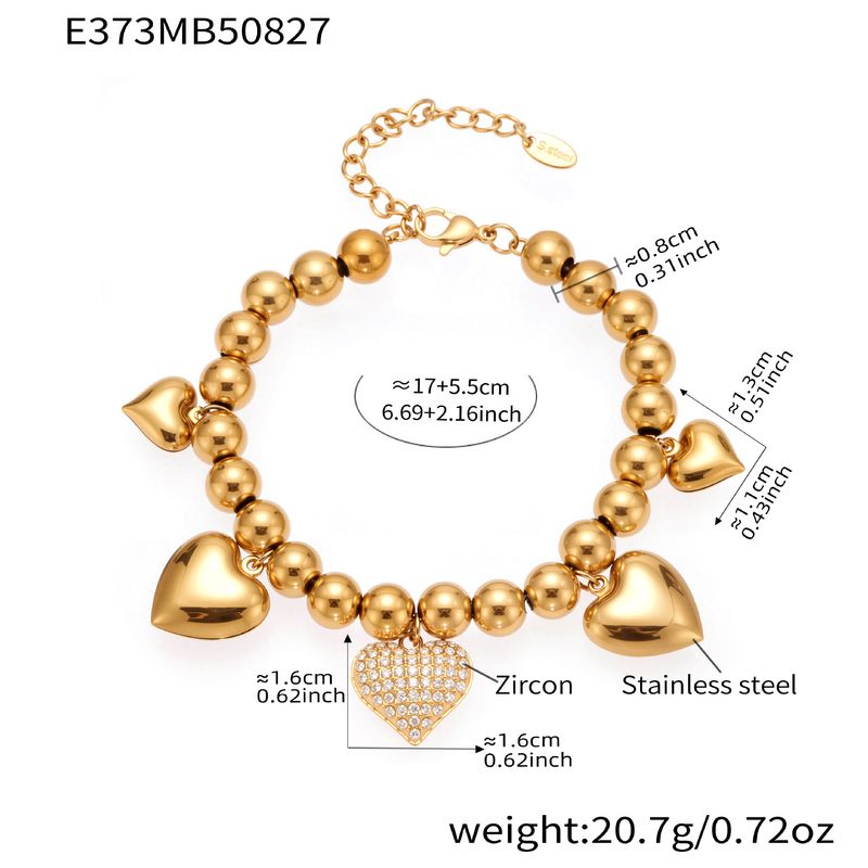 Braccialetto elastico in corda con doppio strato di diamanti a forma di cuore vintage Sugar Cube, da donna, con perline rotonde, per temperamento, impilabile, gioielli da mano_voghion.com