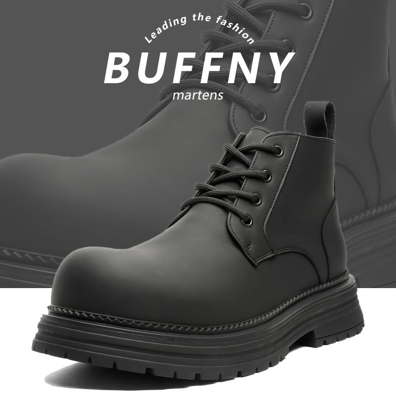 Large Size American High-top Tooling Boots Men's Martin Boots High Street Thick-soled Heightening Retro Short Boots_voghion.com