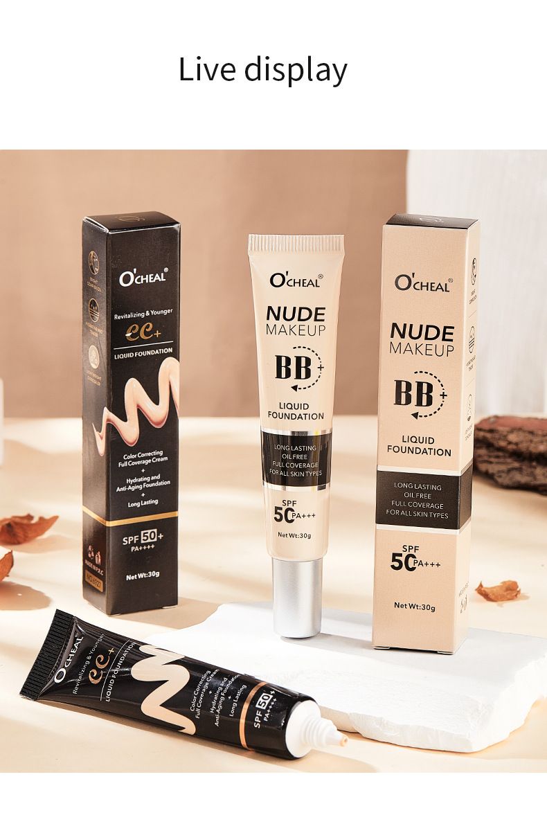 OCHEALbb Cream Plain Isolation Cream Aufhellender Hautton Flüssige Foundation Concealer Langanhaltend und nicht leicht zu entfernen Make-up-Grundierung 3 Jahre lang_voghion.com