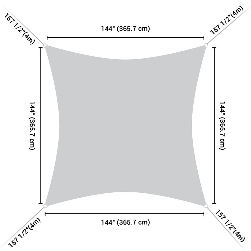 12'x12' Square Sun Shade Sail/ Pearl Aqua_voghion.com