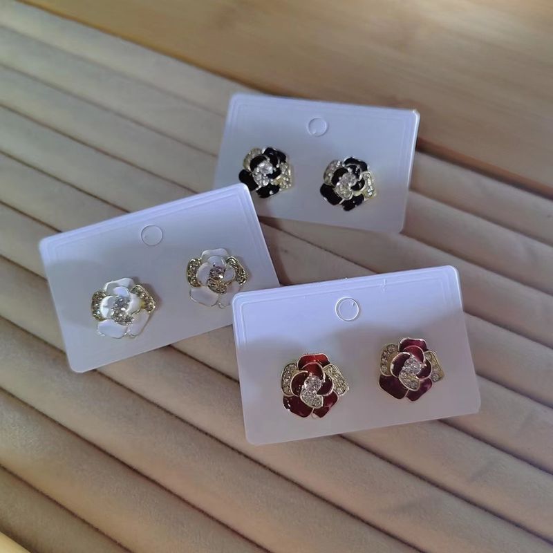 Women's Earrings Xiaoxiangfeng Camellia Earrings Women's French Retro Summer Earrings 2023 New Trendy Light Luxury High-end Earrings_voghion.com