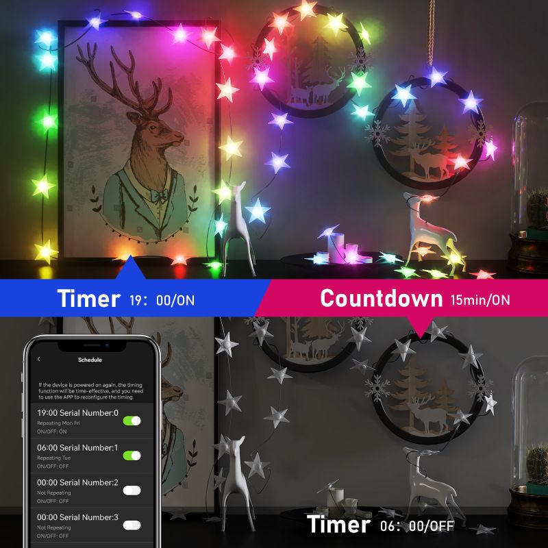 Home Furniture Smart Tuya Star Light String RGB Dual Mode Light String Atmosfera interna LED Filo di rame Wifi Light String USB Luce decorativa_voghion.com