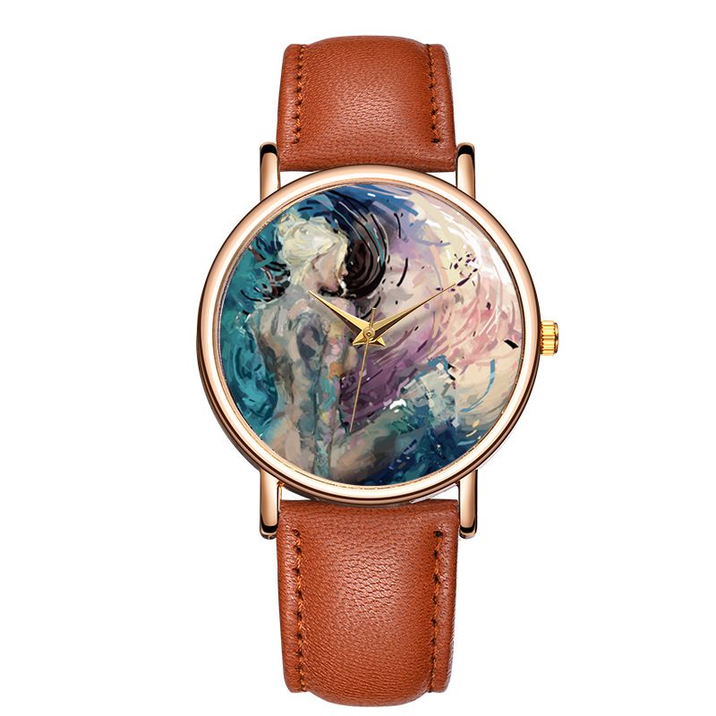 Trendy Women's Fashion With Leather Strap Quartz Popular Watch_voghion.com