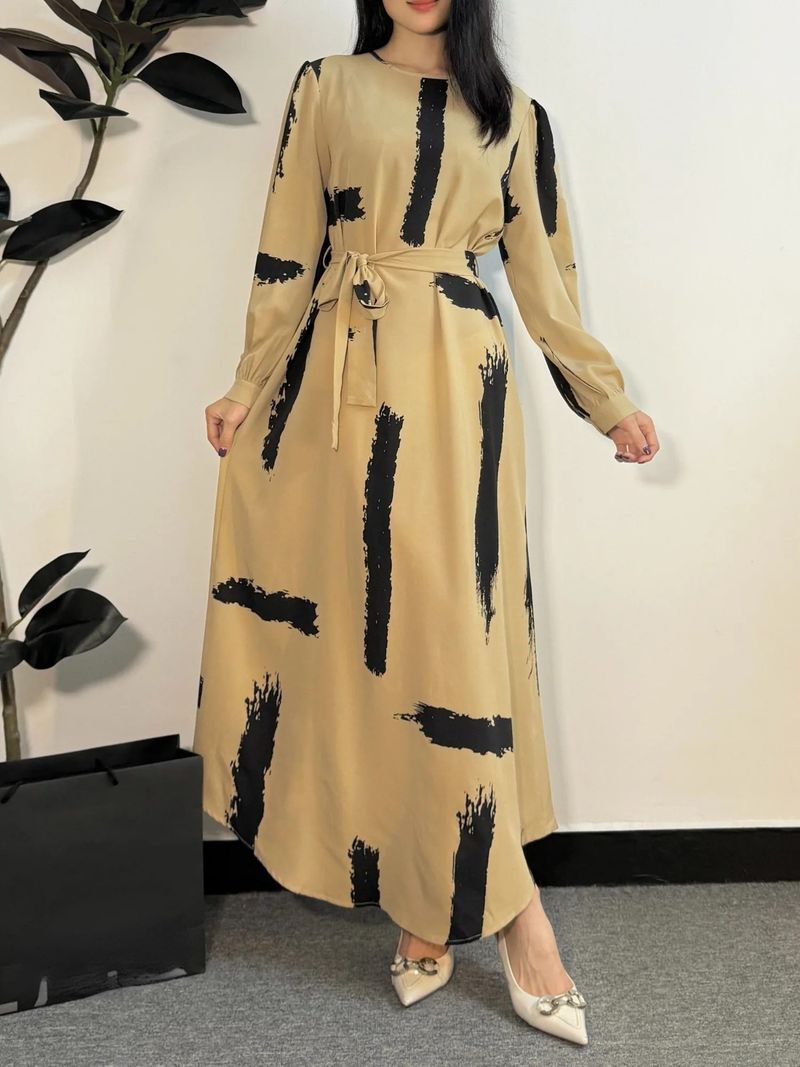 Naisterõivad Uus moslemi kleit Naiste palvekleit Abaya mood Naiste O-kaelusega_voghion.com