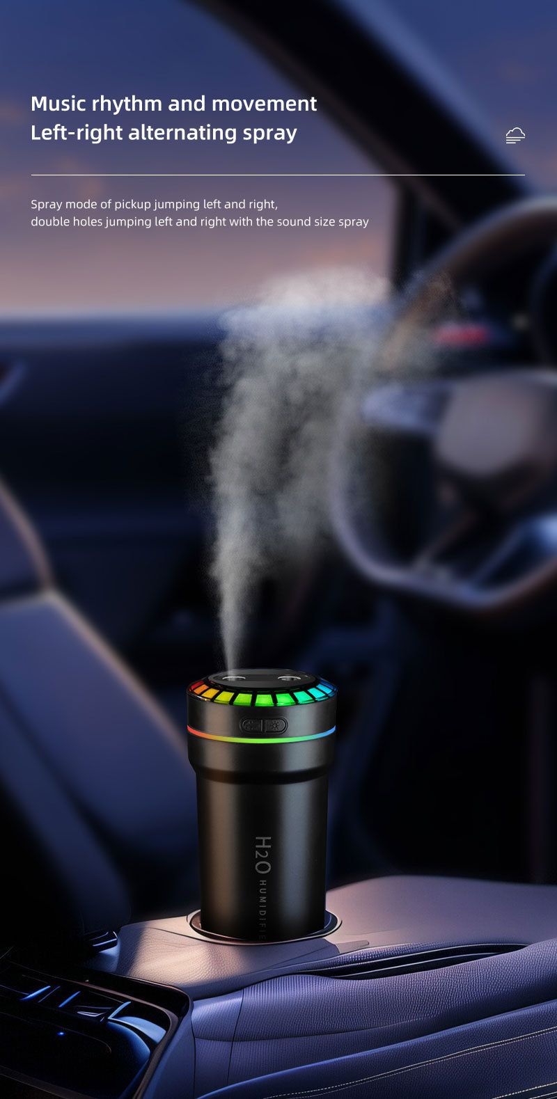 produto quente carro umidificador RGB som captador voz ritmo controlado atmosfera luz colorido aromaterapia spray atomizador_voghion.com