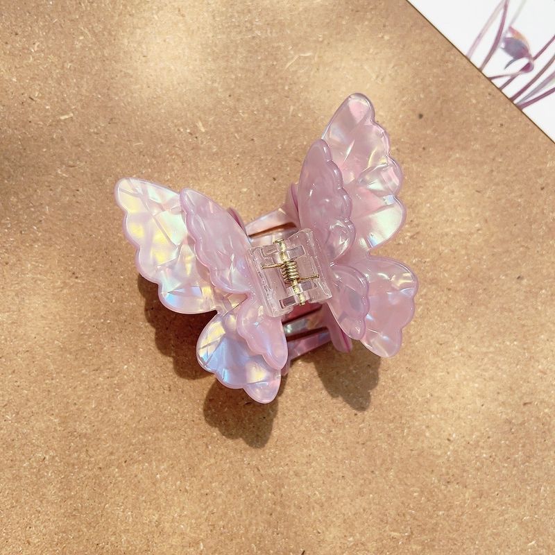 Acetic Acid Girl Double Layer Butterfly Clip Sweet And Fairy Net Red Hair Accessories Hair Clip Half Clip_voghion.com