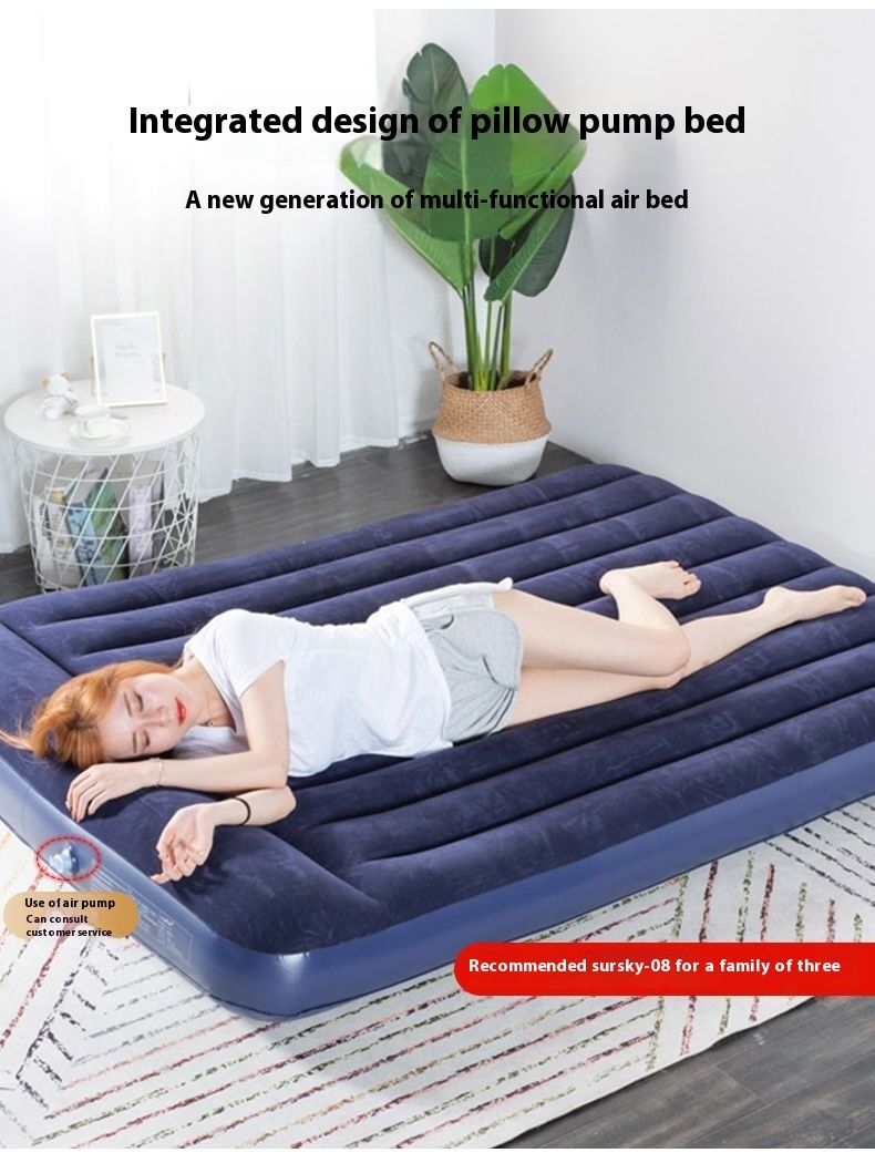 Outdoor Air Double Household Large Single Folding Mattress Inflatable Pad Simple Portable Bed_voghion.com