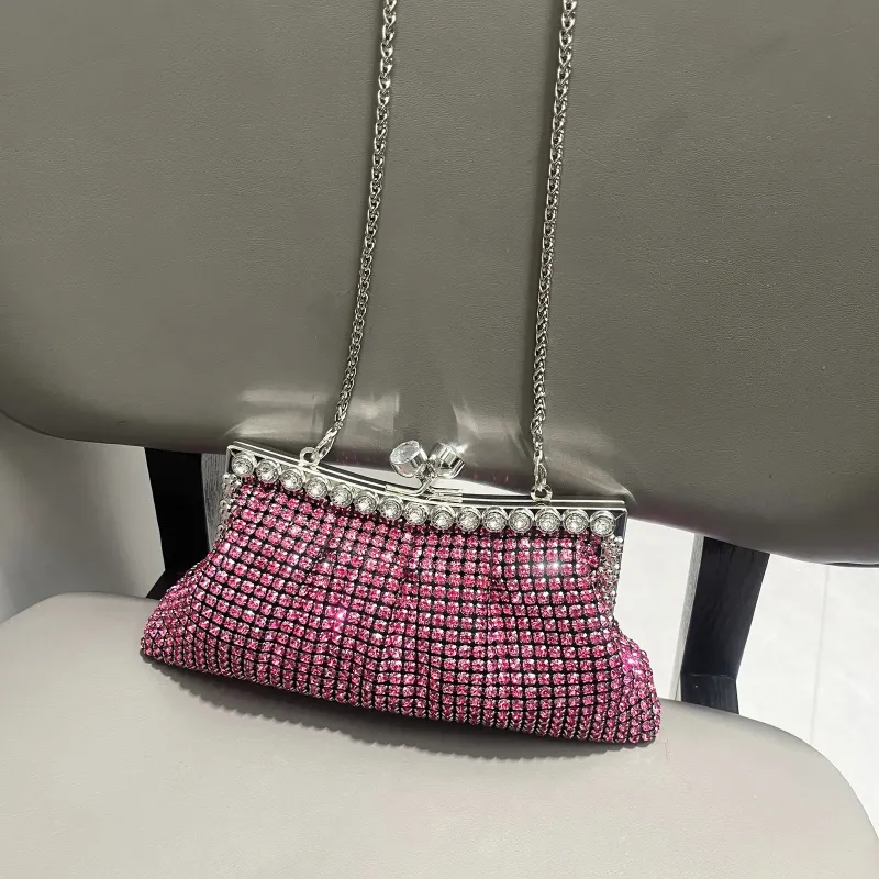 Henkel Strass Abend Clutch Tasche Geldbörse und Handtasche funkelnde Kristall Schulter 250314l_voghion.com