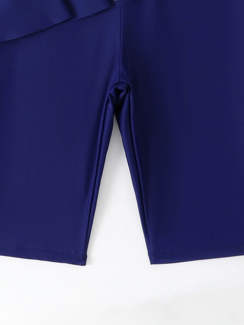 Damenbekleidung Badeanzug Geteilter Zweiteiliger Reißverschluss Sonnenschutz Kurzarmshorts Konservativer Badeanzug_voghion.com
