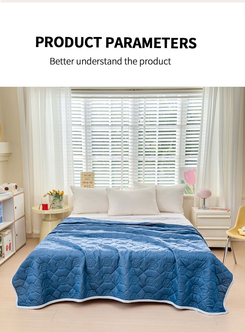 Ice Silk Summer Blanket - Cooling Lightweight Comforter For Air Conditioning, Breathable Pure Color Bedding Set, Queen/King Size_voghion.com