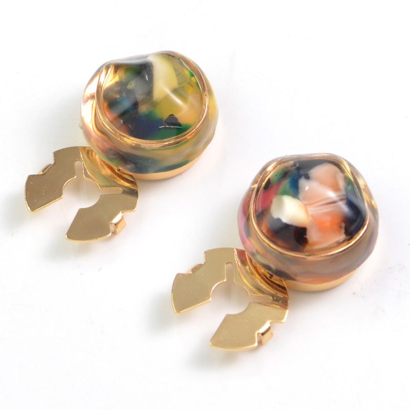 Copri gemelli per camicia con perle di ambra colorate, bottoni decorativi con diamanti, set di bottoni._voghion.com