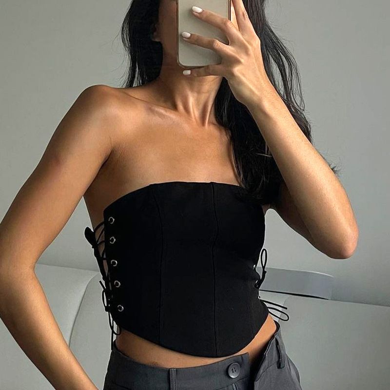 K20425T Sommer Neue frauen Einfarbig Ärmelloses Sexy Gewickelt Und Backless Cocktail Strap Brust Auf Beiden Seiten_voghion.com