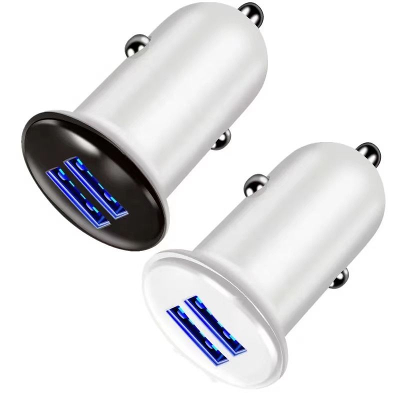 Muziekfestival 2.1A USB-poort Ronde ring Mini-oplaadapparaat Dual U-autolader_voghion.com