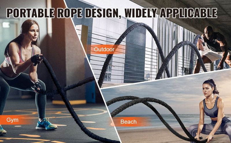VEVOR Battle Rope 1.5" 40Ft Gym Workout Strength Training Exercise Fitness Rope_voghion.com