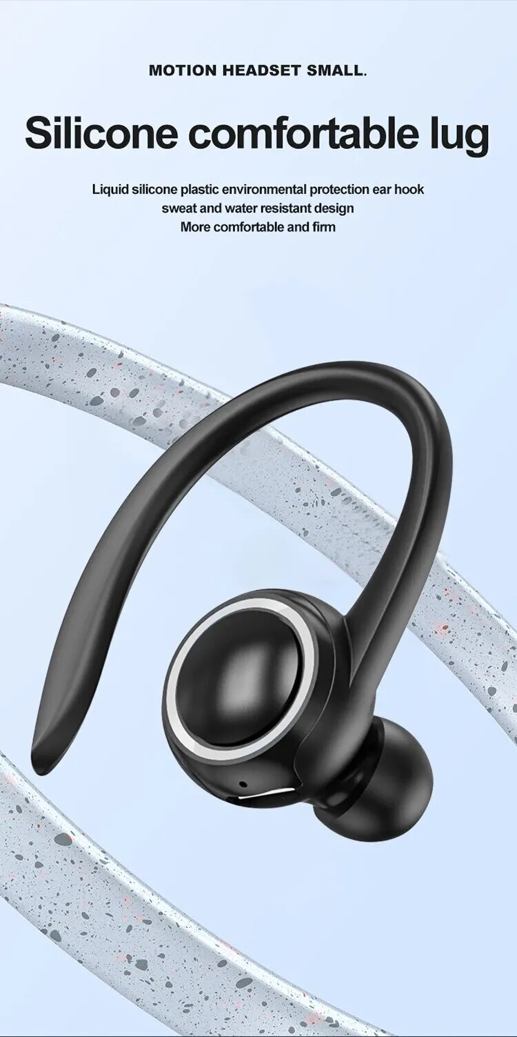 New Private Model Wireless Bluetooth Ear Mounted Sports Business Painless Noise Reduction Stereo Headset_voghion.com