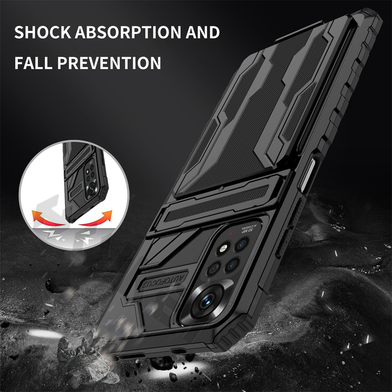 Shockproof Armor Case Fir Xiaomi Redmi Note 11S 11 10 10S 9 Pro Max 11T Poco M4 M3 X3 Pro Anti Shock KickStand Card Slot_voghion.com