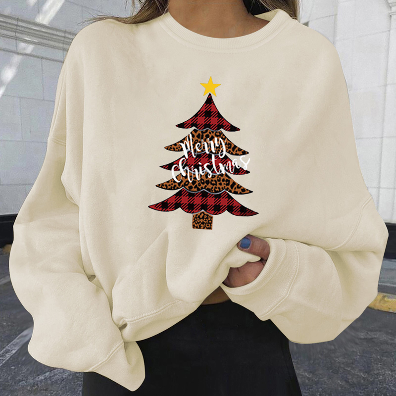Weihnachten frauen kleidung Herbst und Winter Neue Stil Samt Heißer Verkauf Weihnachten Personalisierte Druck Mode Lose Sweatshirt Dropshipping_voghion.com
