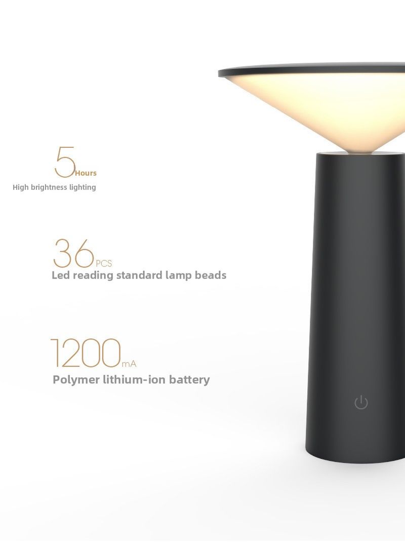 Eye Protection Rechargeable New Folding Reading Study Desk Lamp Home Bedroom Touch Three-Color Stepless Dimming Gift_voghion.com