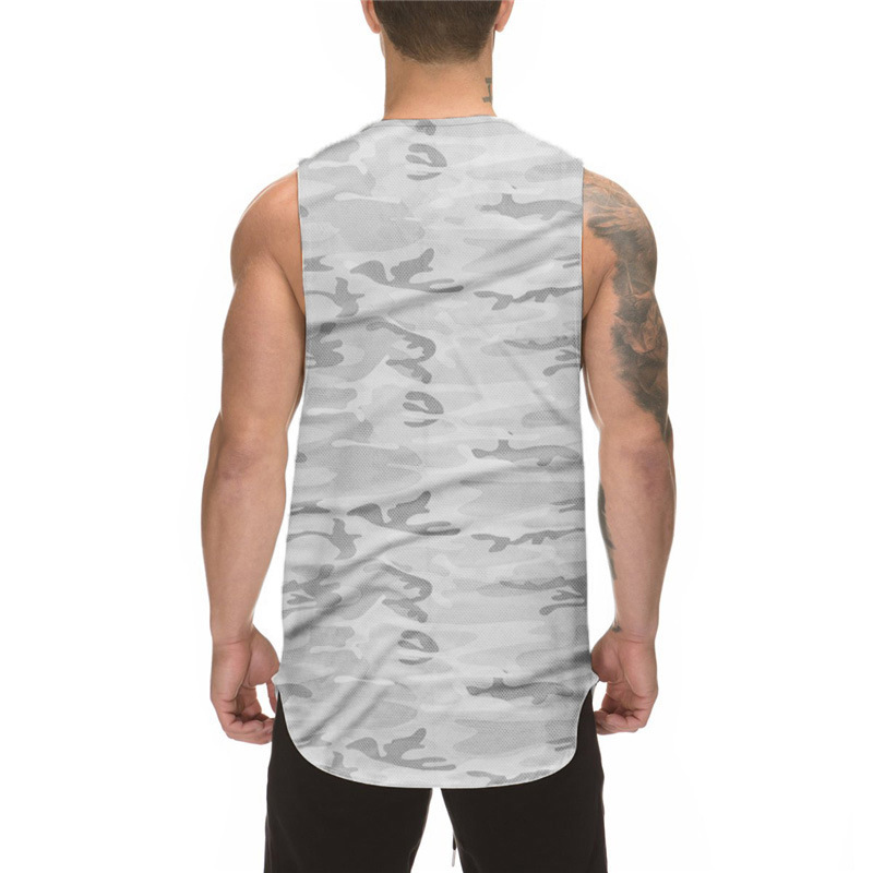 Schnell trocknendes und schweißabsorbierendes Fitness-Weste der trendigen Marke Camouflage für Herrensport, Abnehmen, Fischgrätenmuster_voghion.com