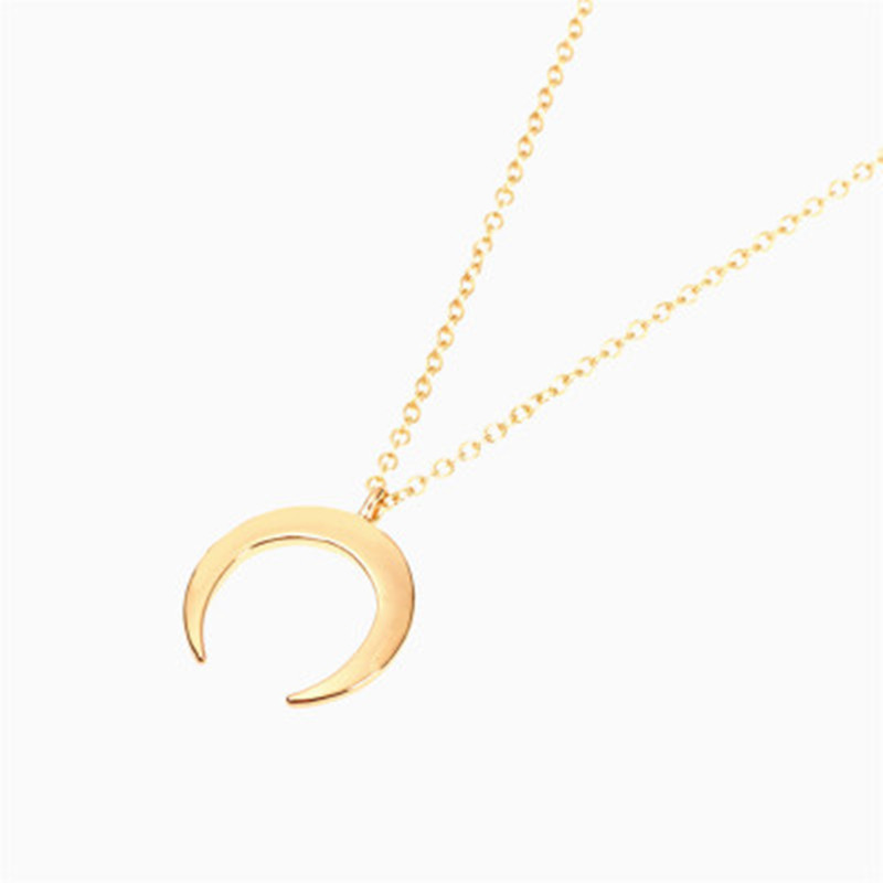 316L Rvs 20mm Maan Hanger Ketting hoefijzer ox hoorn Hoogglans Collier Drop Shipping Sieraden_voghion.com