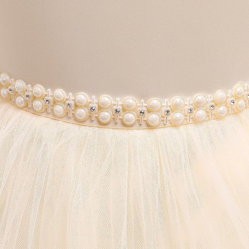 Mutter & Kinder Prinzessin Kleid Kleine Kinder Rock Bogen Ärmel Blumenmädchen Kleid Leistung Kostüm_voghion.com