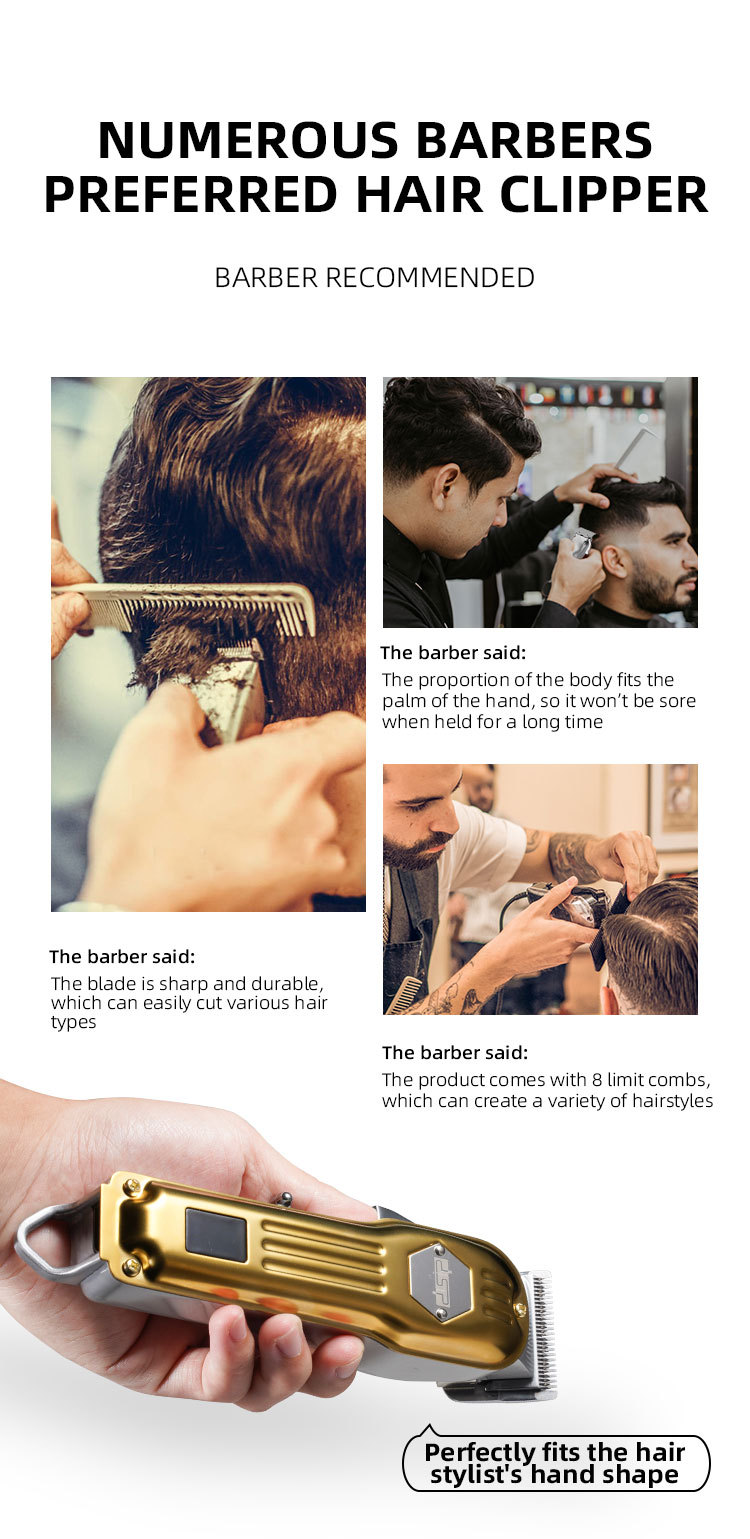 Kit de afeitado y empuje eléctrico recargable DSP/Dansong con pantalla digital de bajo nivel de ruido y potencia para cortadoras de cabello domésticas_voghion.com