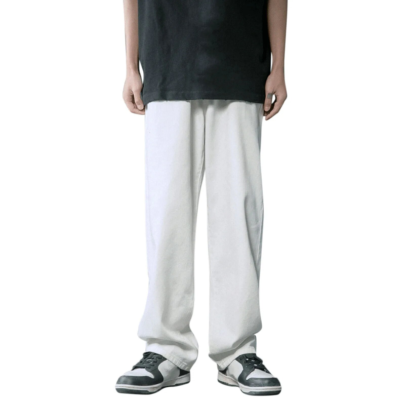 2024 New Street Casual Blugi largi Imbracaminte stradala pentru barbati Hip Hop Pantaloni drepti cu picioare late Pantaloni denim pentru studenti Albastru Negru_voghion.com