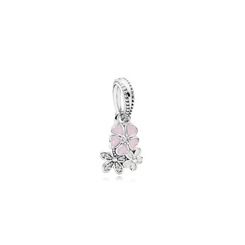 Dora Bianco Rame Placcato Argento Magnolia Fiocco di Neve Ciondolo Quadrifoglio Ciondolo Perline Fai da Te Accessori Perline_voghion.com