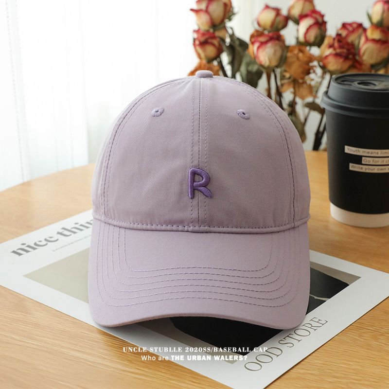 Cappellino da baseball R Label - Originale design a becco d'anatra con tesa larga e parte superiore morbida, cappello da sole con protezione UV per l'estate (cinturino regolabile)_voghion.com