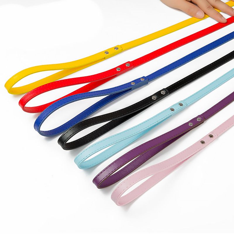 Small And Medium-sized Pet Leash PU Light Board Adjustable Dog Chain_voghion.com