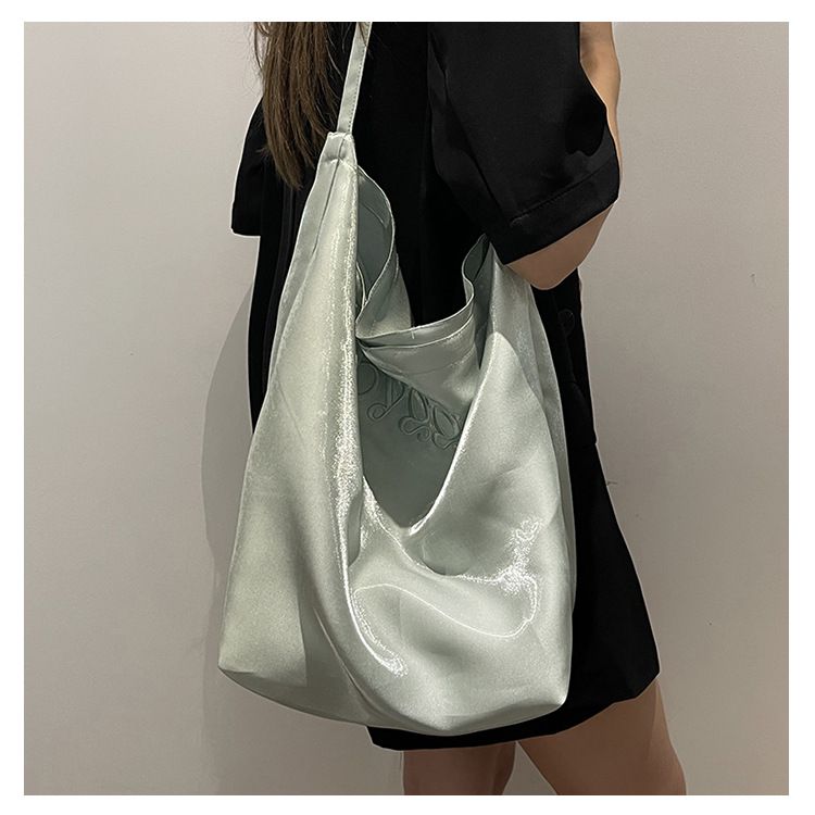 Sac à main coréen en soie double face pour femme, sac seau décontracté à bandoulière_voghion.com