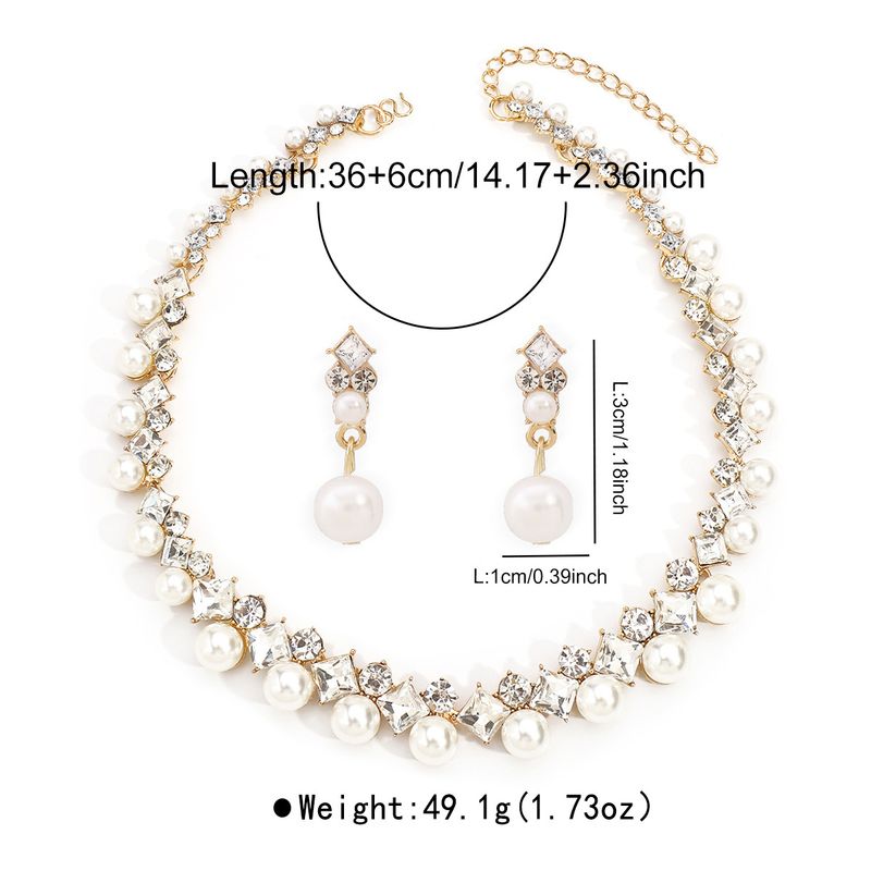 12028 Set di gioielli da sposa eleganti e alla moda, con collana e orecchini in lega barocca, in saldo a caldo, transfrontalieri_voghion.com