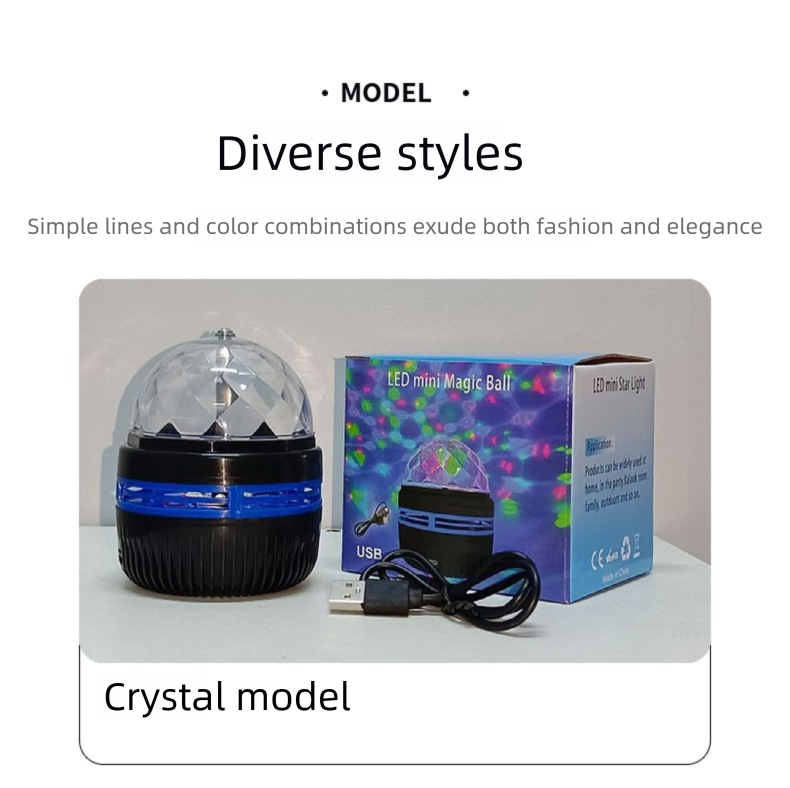 Aurora Night Crystal Starry Sky Decorativo Plug-in Auto-móvel Bola Mágica Atmosfera Controle Remoto Ondas de Água_voghion.com
