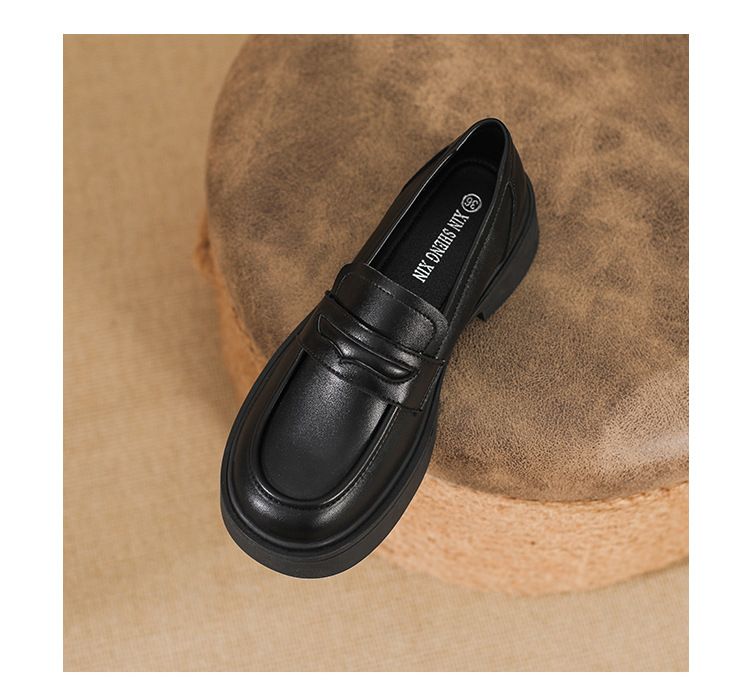 Genuine Lefu for women in the autumn of 2024, new women's with thick soles, one foot sole, and high height British style_voghion.com