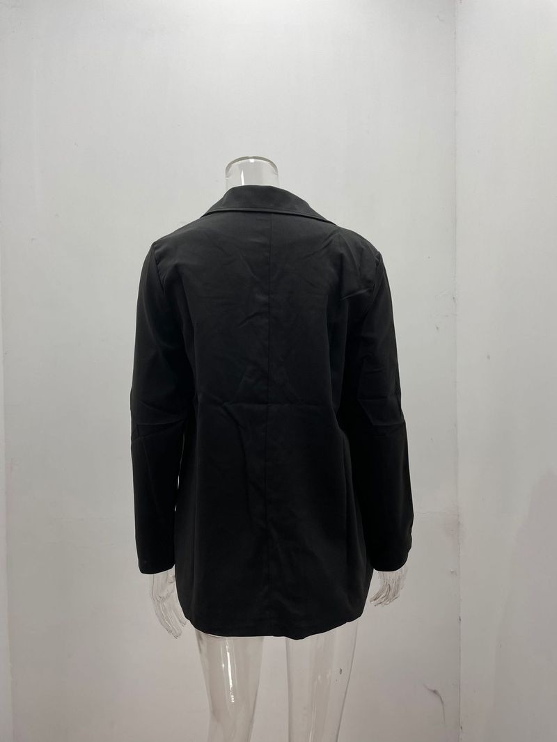 Giacca da donna primaverile e autunnale a maniche lunghe in tinta unita alla moda_voghion.com