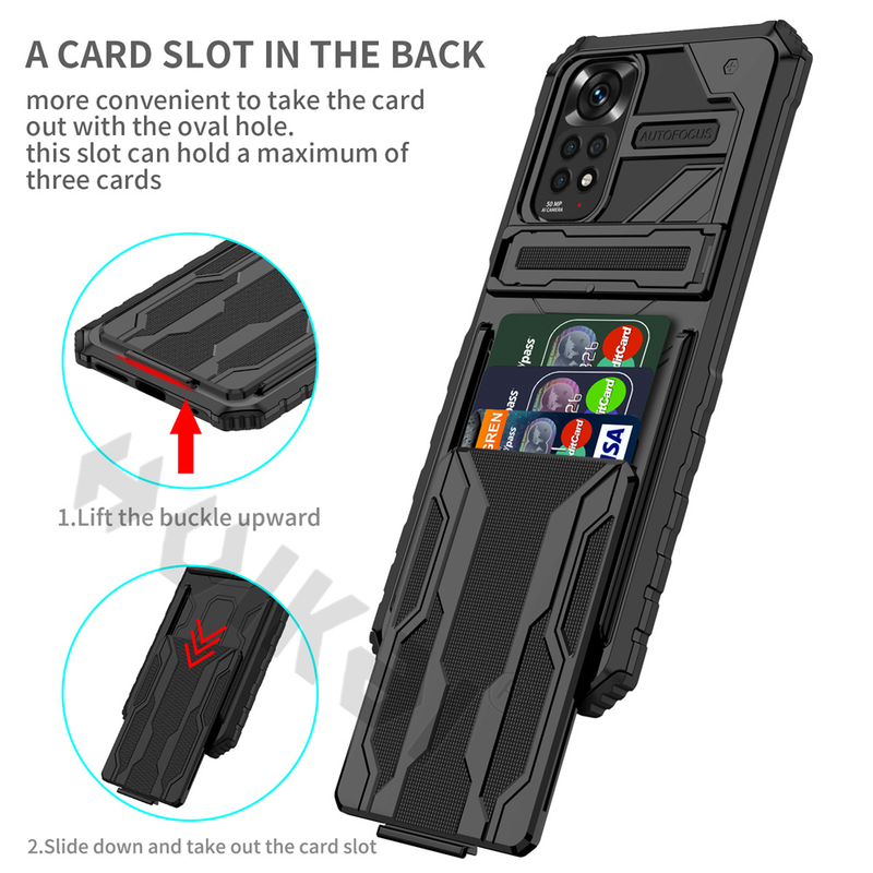 Shockproof Armor Case Fir Xiaomi Redmi Note 11S 11 10 10S 9 Pro Max 11T Poco M4 M3 X3 Pro Anti Shock KickStand Card Slot_voghion.com