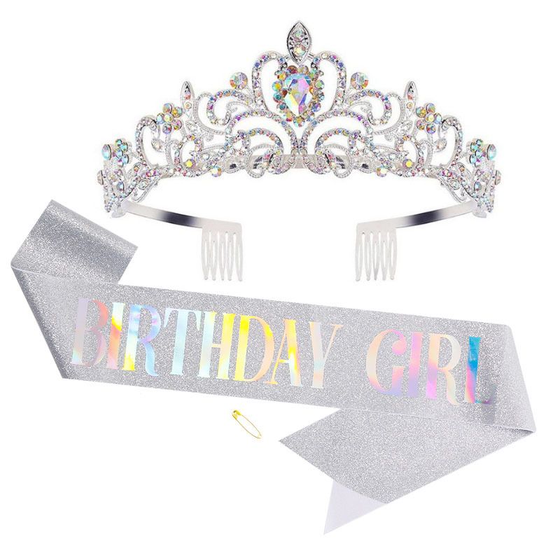 Ροζ εθιμοτυπική ζώνη για κορίτσια Ροζ χρυσό Διακόσμηση για πάρτι γενεθλίων Σετ δώρο με κορδέλα ώμου με κορδέλα_voghion.com