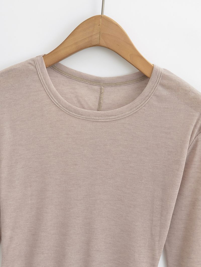 Light Thin Long Sleeved T-shirt For Women In Autumn 2025, Pure Seductive, With A Spicy Girl Temperament. Round Neck Slim_voghion.com