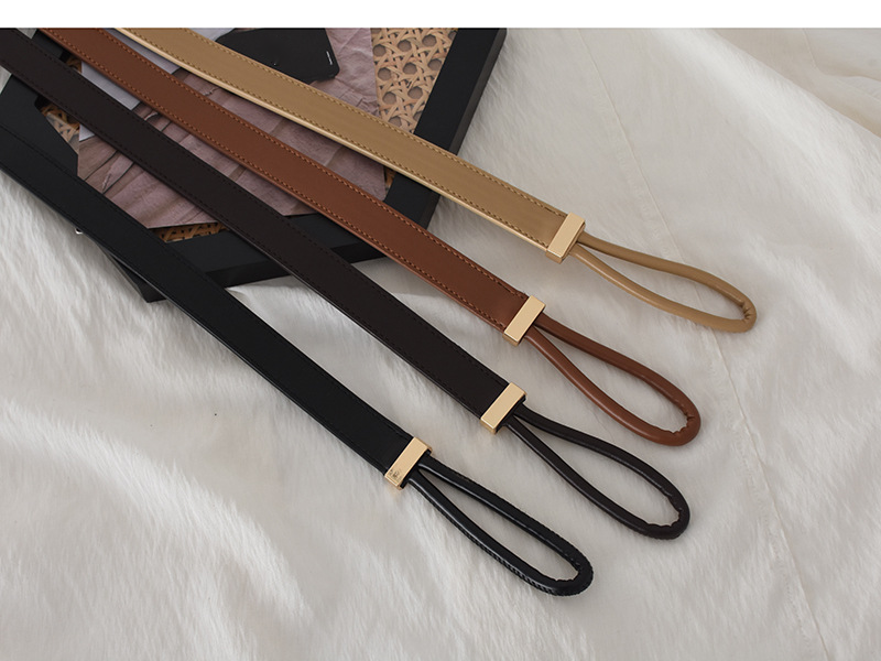 Cintura annodata in corda di cuoio per decorazione da donna abbinata a cappotto maglione gonna accessori piumino cintura in vita sigillo in vita_voghion.com