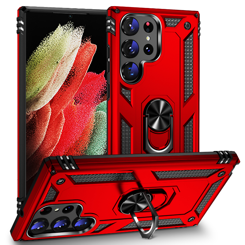 Shockproof Armor Case For Samsung Galaxy S23 Ultra S22 S21 S20 FE S10 S9 Note 8 9 10 20 S8 Magnetic Attachment Metal Ring Cover_voghion.com