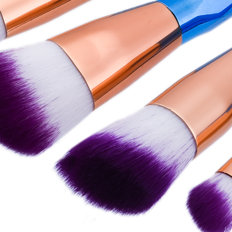 12 Stéck sechssäiteg Make-up Pinselen, Schéinheetsinstrumenter, Fächerpinsel, sechssäiteg, Roségold, Masonry GUJHUI_voghion.com