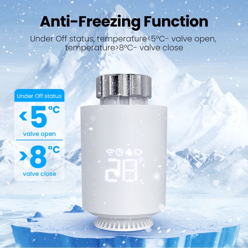 1 à 5 actionneurs de radiateur thermostatiques Tuya ZigBee, contrôleur de température thermostatique intelligent TRV, prise en charge d'Alexa Google_voghion.com