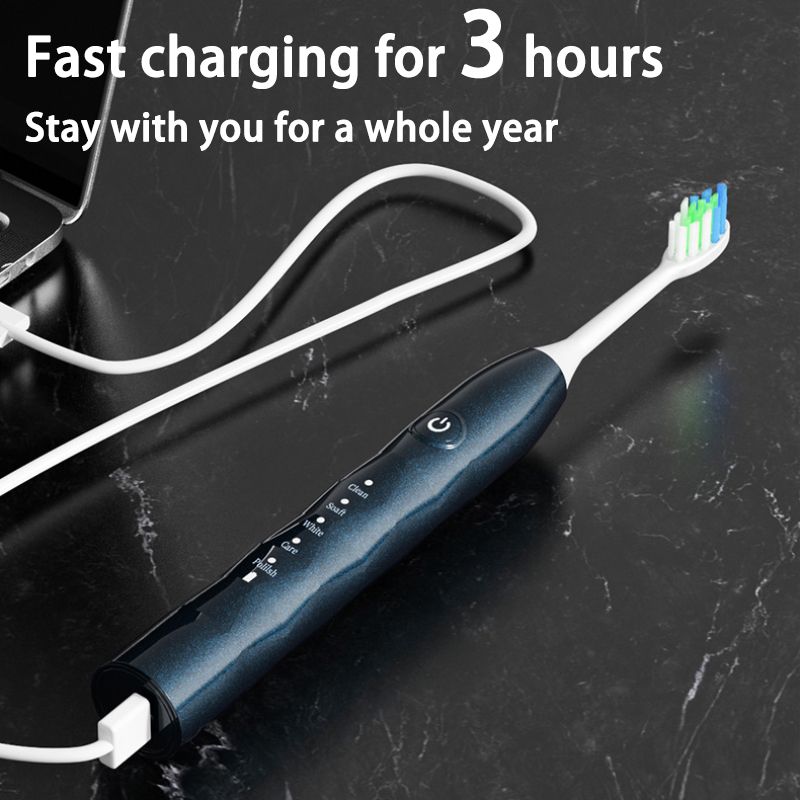 Ultrasonic Sonic Electric Toothbrush Rechargeable Tooth Brushes Washable Electronic Whitening Teeth Timer Brush 5 Colors_voghion.com