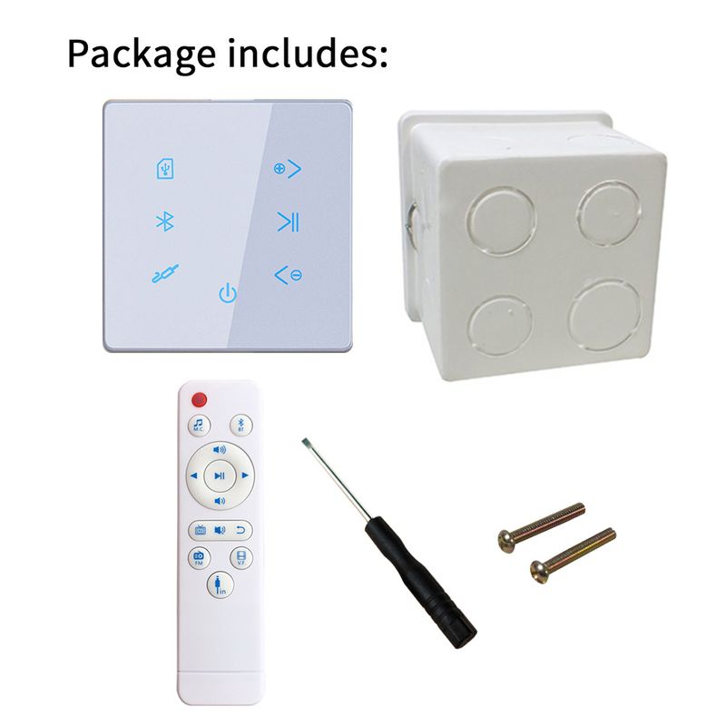 Smart Home Background Music System 2x15W Blue-tooth Mini Touch Key In Wall Amplifier Support USB/SD Card Stereo Sound_voghion.com