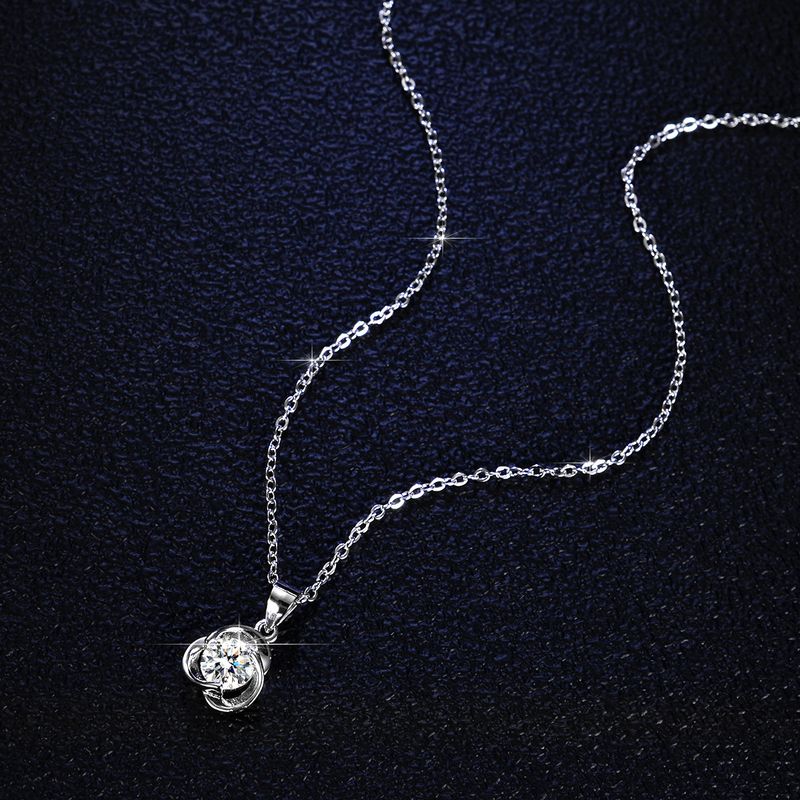 Tancise Luxe Personnalité Argent Moissanite Pendentif Collier Femme Classique Tide Party Cadeau_voghion.com
