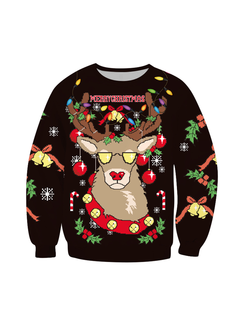 Herbst/Winter Weihnachten Digitaldruck Kinder Rundhals Kapuzenpullover Herbst/Winter Kinder Langarm_voghion.com