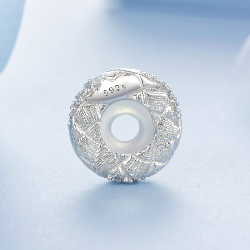 Weaved Stopper Bead Charm Sterling Silver Charm_voghion.com