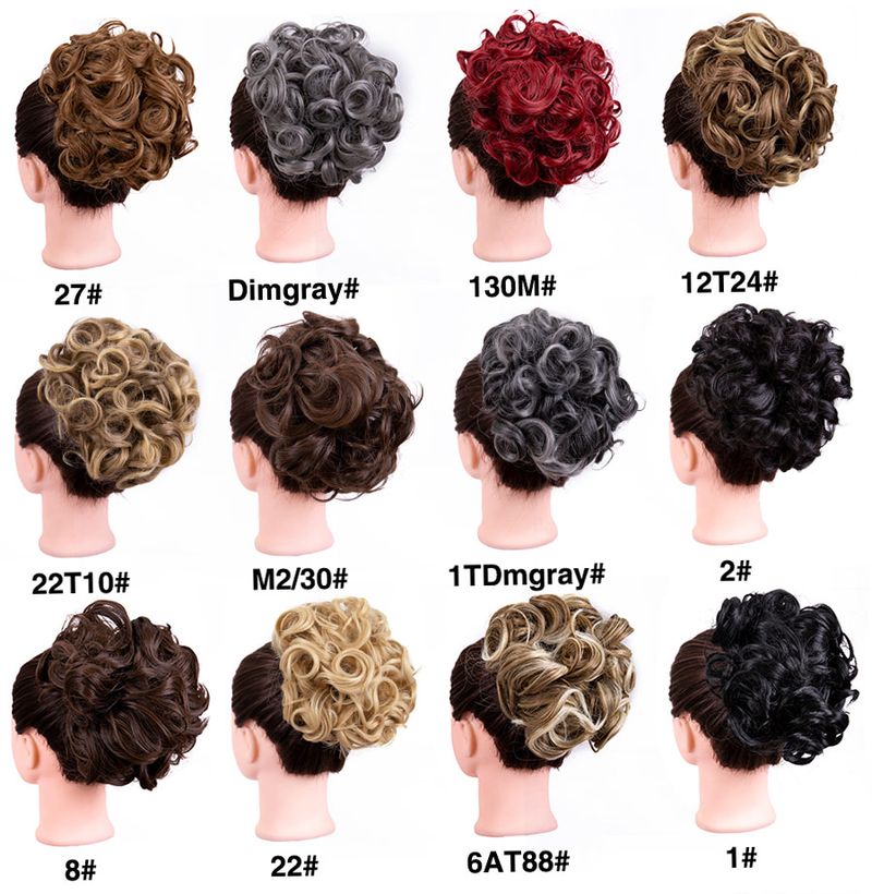 Leeons szintetikus barna szőke göndör Chignon rendetlen konty fésűs kapcsos hajhosszabbító updos hajszálak nőknek_voghion.com
