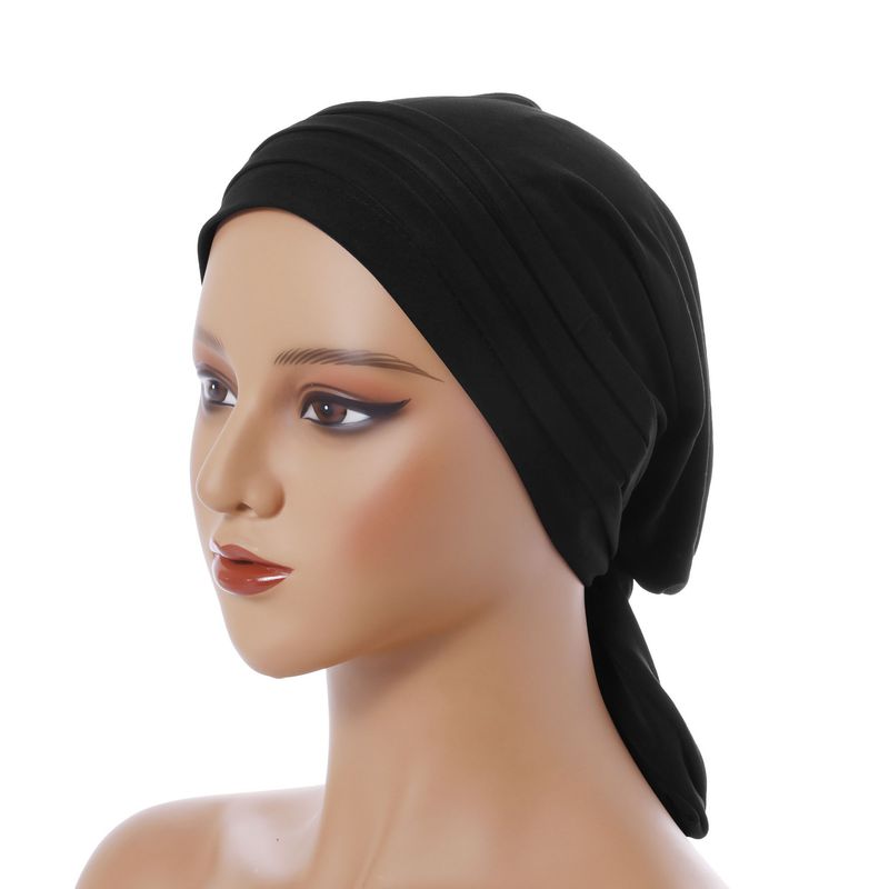 new autumn and winter solid color velvet four bar long tail headscarf hat for women_voghion.com